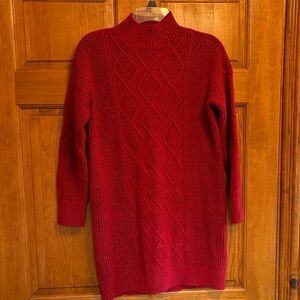 LOFT Vibrant Red Knit Sweater Dress/Tunic